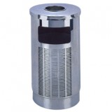 耐用立式沖孔不銹鋼商場垃圾桶