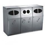 室內不銹鋼三分類垃圾桶