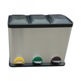 室內(nèi)客房三分類不銹鋼腳踏式垃圾桶