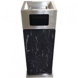 室內電鍍仿大理石方形不銹鋼垃圾桶