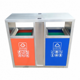 城市街道不銹鋼分類垃圾桶