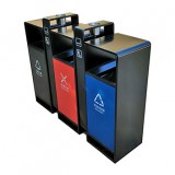 戶外小區3色連體不銹鋼分類垃圾桶