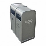 戶外公園景區(qū)兩連體不銹鋼分類垃圾桶