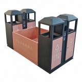 高鐵站站臺噴粉組合式不銹鋼分類垃圾桶