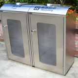 品質生活新選擇透明防爆不銹鋼分類垃圾桶