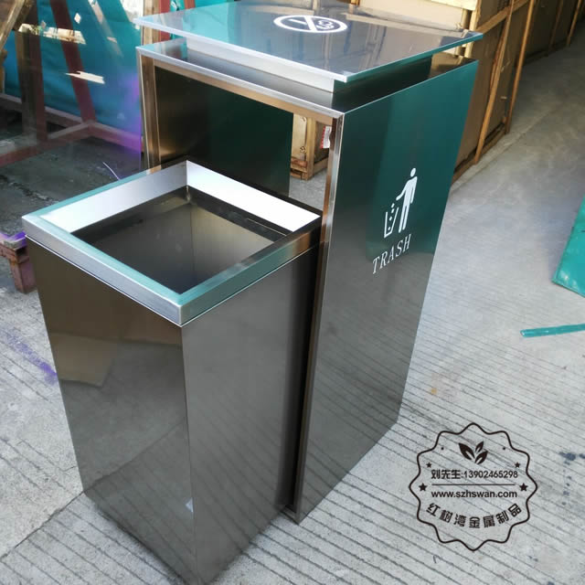 座地方形不銹鋼垃圾桶圖片001