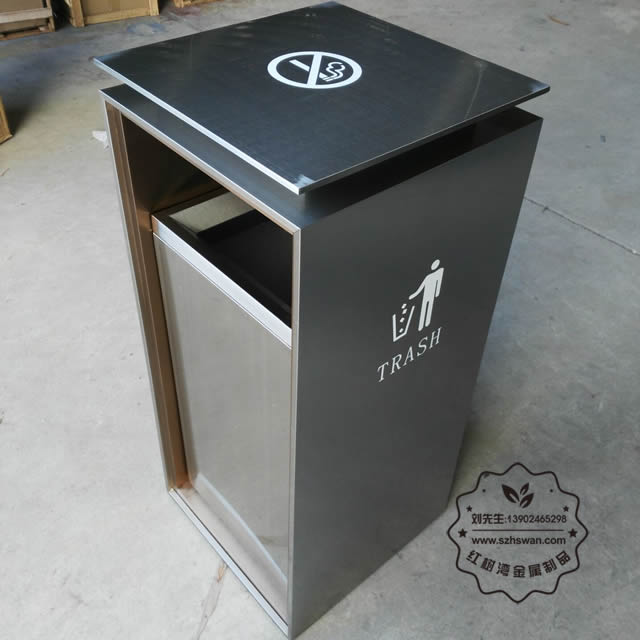 座地方形不銹鋼垃圾桶圖片003
