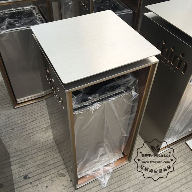 座地方形不銹鋼垃圾桶圖片002