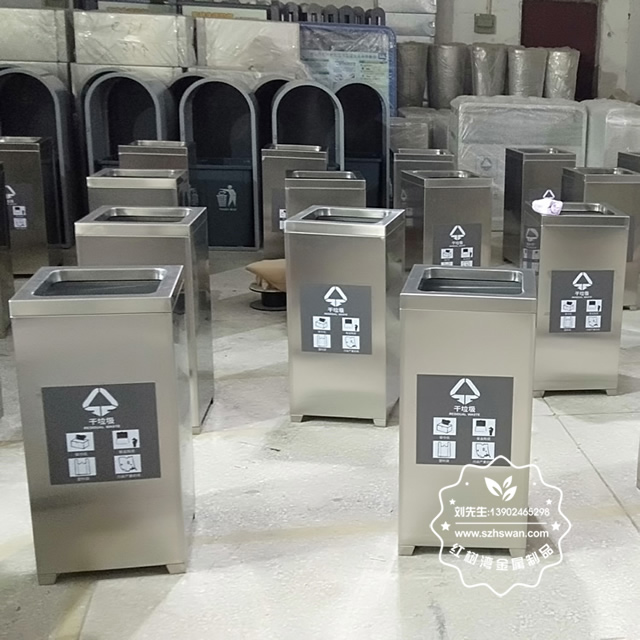 室內立式干垃圾不銹鋼垃圾桶圖片01