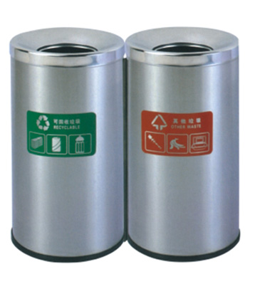 雙桶室內(nèi)加厚不銹鋼兩分類(lèi)垃圾桶
