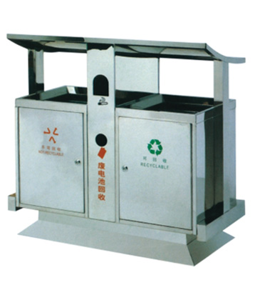 戶外城市街道環保不銹鋼分類垃圾桶