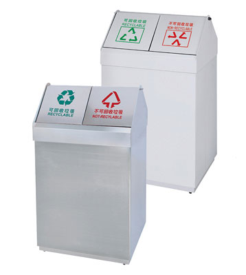 戶外方形不銹鋼垃圾桶